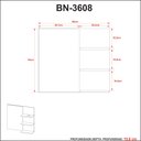 Ver imagem 4 de Espelheira Suspensa para Banheiro Bn3608 Branco Cor: Mármore Branco