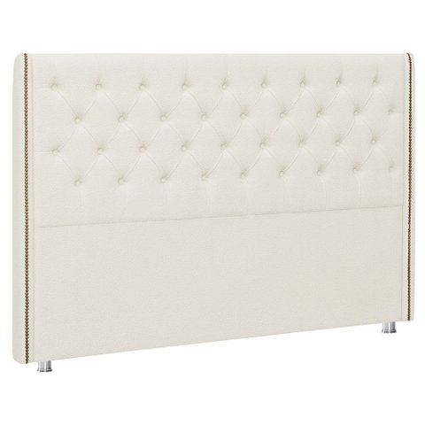 Cabeceira Cama Box Casal 140 Cm Flora Bouclé Off White - Nexta Casa