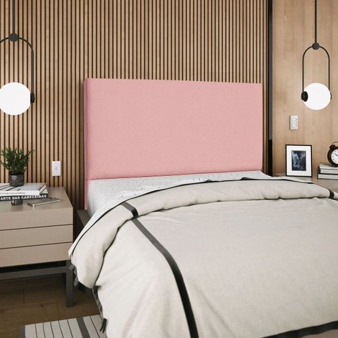 Cabeceira Cama Box Orgânica Queen 160cm Luna Suede C/frame Rosa