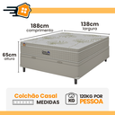 Ver imagem 3 de Cama Box Baú Casal Colchão Casal Gran Paradiso Molas Ensacadas 138x188x30cm