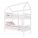 Ver imagem 2 de Beliche Casinha Solteiro Slim Rb com Grade de Proteção Madeira Maciça Branco Housin