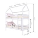 Ver imagem 3 de Beliche Casinha Solteiro Slim Rb com Grade de Proteção Madeira Maciça Branco Housin