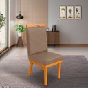 Ver imagem 2 de Cadeira Ana Matelassê Tecido Suede com Base Fixa de Madeira Maciça e Puxador Castanho:capuccino