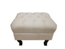 Ver imagem 3 de Kit Poltrona Decorativa Julia + Puff Luis Xv Suede Bege Pés Madeira Mz Decor