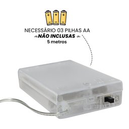 Fio de Fada Led Decoração Cordão de Luz 5 Metros - Rosa - 4