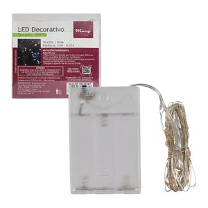 Fio de Fada Led Decoração Cordão de Luz 5 Metros - Rosa