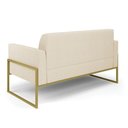 Ver imagem 6 de Sofá Namoradeira com Poltrona Base Industrial Alta Dourado Marisa Linho D03 - D\'rossi Cor A19 Bege