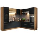 Ver imagem 3 de Armário de Cozinha Completa de Canto 526cm Rustic/Preto Lux Madesa 01