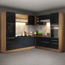 Ver imagem 1 de Armário de Cozinha Completa de Canto 526cm Rustic/Preto Lux Madesa 01
