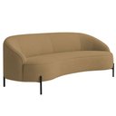 Ver imagem 1 de Sofá Curvo Porto 03 Lugares 180cm Pés Preto Bouclé Camel - Nexta Casa