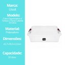 Ver imagem 4 de Caixa Organizadora Plástico Prime Transparente com Tampa e Travas 10 Litros - Usual