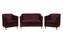 Ver imagem 1 de Kit Namoradeira e 2 Poltronas Titânio Suede Bordô