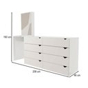 Ver imagem 4 de Cômoda Veneza 8 Gavetas com Espelho Creme/Branco - Panorama Móveis