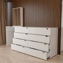 Ver imagem 6 de Cômoda Veneza 8 Gavetas com Espelho Creme/Branco - Panorama Móveis
