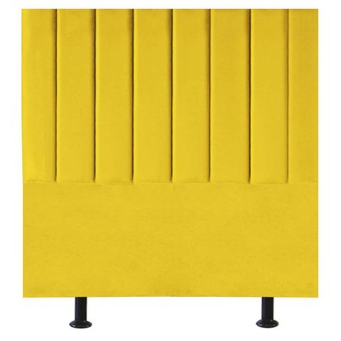 Cabeceira Estofada Cama Box Casal 140 Cm Laura Suede:amarelo