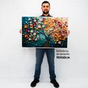 Ver imagem 2 de Quadro Decorativo Floral Luxo Florescer em Moldura Caixa Tacolado Moldura Caixa 3cm Madeira com Vidr