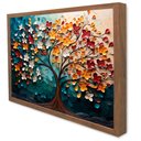 Ver imagem 1 de Quadro Decorativo Floral Luxo Florescer em Moldura Caixa Tacolado Moldura Caixa 3cm Madeira com Vidr