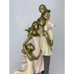 Escultura Decorativa em Resina Pai e Mãe com Filhas 28cm|luart´s Decor Espressione - 3