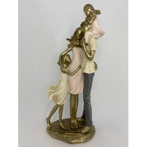 Escultura Decorativa em Resina Pai e Mãe com Filhas 28cm|luart´s Decor Espressione