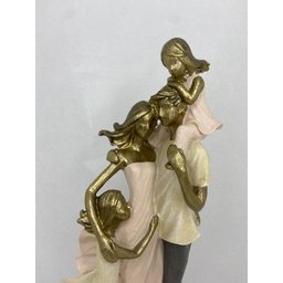 Escultura Decorativa em Resina Pai e Mãe com Filhas 28cm|luart´s Decor Espressione - 4