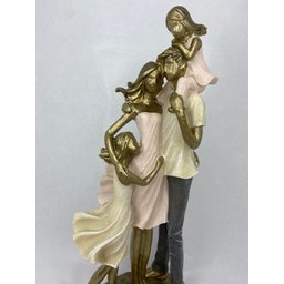 Escultura Decorativa em Resina Pai e Mãe com Filhas 28cm|luart´s Decor Espressione - 2