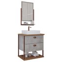 Ver imagem 1 de Gabinete de Banheiro Uni com Cuba e Espelheira 60cm Cimento/freijo - Mgm
