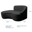Ver imagem 5 de Kit Divã Recamier Orgânico Marrocos 200cm Lado Esquerdo e 1 Poltronas Amore Linho Preto