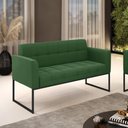 Ver imagem 5 de Sofá Namoradeira Elisa Suede Base Metálica Industrial Preto - D'Rossi Cor Verde