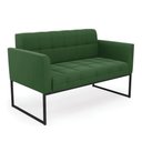 Ver imagem 1 de Sofá Namoradeira Elisa Suede Base Metálica Industrial Preto - D'Rossi Cor Verde