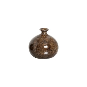 Vaso de Cerâmica Decorativo Pequeno Maia Marrom Petra 14x15 cm
