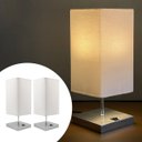 Ver imagem 1 de Kit 2 Abajur Luminaria de Mesa Quadrado com Interruptor Ref 49 Decoração Casa Sala Quarto Escritório