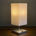 Ver imagem 2 de Kit 2 Abajur Luminaria de Mesa Quadrado com Interruptor Ref 49 Decoração Casa Sala Quarto Escritório