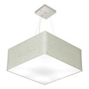 Ver imagem 3 de Lustre Pendente Quadrado Md-4071 Cúpula em Tecido 30/70x70cm Rustico Cinza - Bivolt