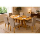Ver imagem 1 de Mesa Sala Jantar Celeste+6 Cadeiras Nara Bege DJ Móveis