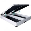 Ver imagem 1 de Cama Box Baú Queen Bipartido Sintético Branco 158x198