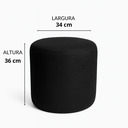 Ver imagem 2 de Puff Perse Decorativo Tecido Linho Banqueta Redondo