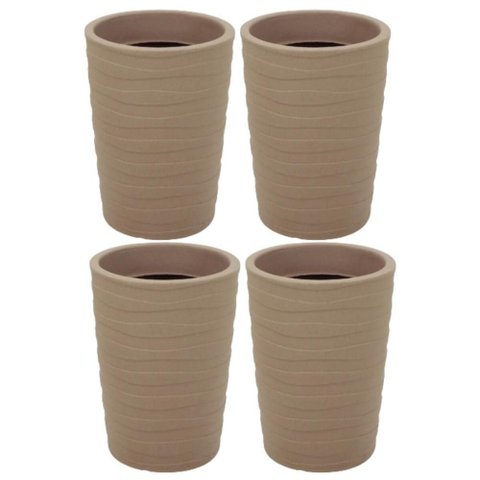 Kit 4 Vasos Grego 50cm Granito Areia Tramontina