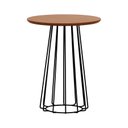 Ver imagem 1 de Mesa Lateral Raiada Ø45x56cm Preto/Amêndoa