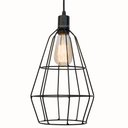 Ver imagem 5 de Kit 2 Pendente Aramado Poptem Veneza Cone Preto Luminária Metal Lustre 32 Cm Sala