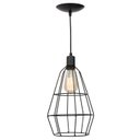 Ver imagem 4 de Kit 2 Pendente Aramado Poptem Veneza Cone Preto Luminária Metal Lustre 32 Cm Sala