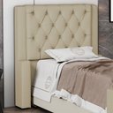 Ver imagem 2 de Cabeceira Atena para Cama Box Solteiro 90cm Capitonê com Frame Suede Bege - Desk Design