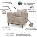 Ver imagem 4 de Kit Poltrona e Sofá 2 Lugares 1,70m Pés Castanho Areia