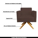 Ver imagem 4 de Poltrona Decorativa Isabella Base Giratória Madeira Suede Marrom - Gran Belo