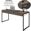 Ver imagem 3 de Mesa Para Escritorio Estilo Industrial 150x75 cm 133160 Castanho Mobel