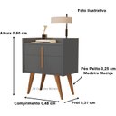Ver imagem 3 de Mesa de Cabeceira Davi Pé Palito Madeira Porta e Gaveta Onix - Comprar Moveis em Casa