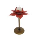 Ver imagem 3 de Castiçal Artesanal De Ferro Para Mesa De Jantar Com Vela Redonda - Vermelho
