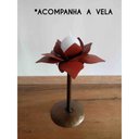 Ver imagem 1 de Castiçal Artesanal De Ferro Para Mesa De Jantar Com Vela Redonda - Vermelho
