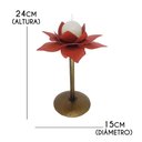 Ver imagem 2 de Castiçal Artesanal De Ferro Para Mesa De Jantar Com Vela Redonda - Vermelho