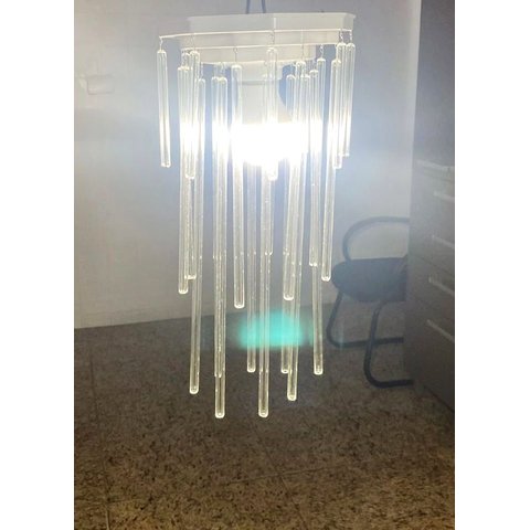 Lustre de Vidro com Base Modelo Tubos Crescente