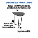 Ver imagem 7 de Mesa Lateral Sofa Moderna Jade New Kit com 2 Industrial Luxo